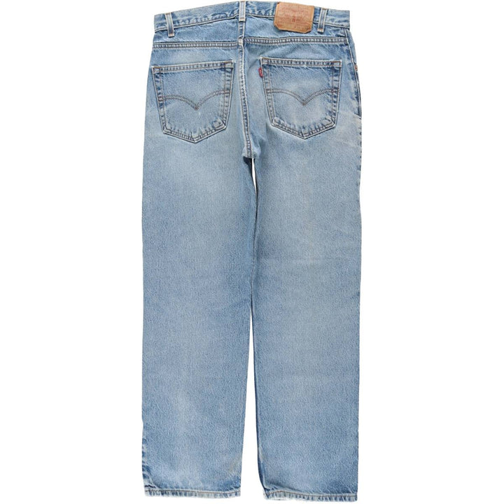 00'S Levi's 505 REGULAR FIT STRAIGHT LEG tapered denim pants made in USA, men's size w34 cotton blue type Vintage Second Hand