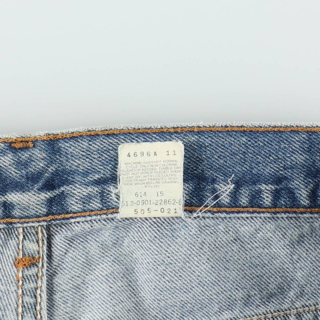 00'S Levi's 505 REGULAR FIT STRAIGHT LEG tapered denim pants made in USA, men's size w34 cotton blue type Vintage Second Hand