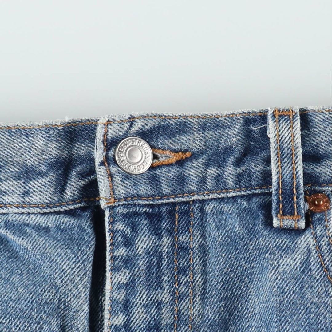 00'S Levi's 505 REGULAR FIT STRAIGHT LEG tapered denim pants made in USA, men's size w34 cotton blue type Vintage Second Hand