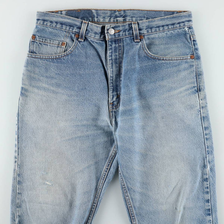 00'S Levi's 505 REGULAR FIT STRAIGHT LEG tapered denim pants made in USA, men's size w34 cotton blue type Vintage Second Hand