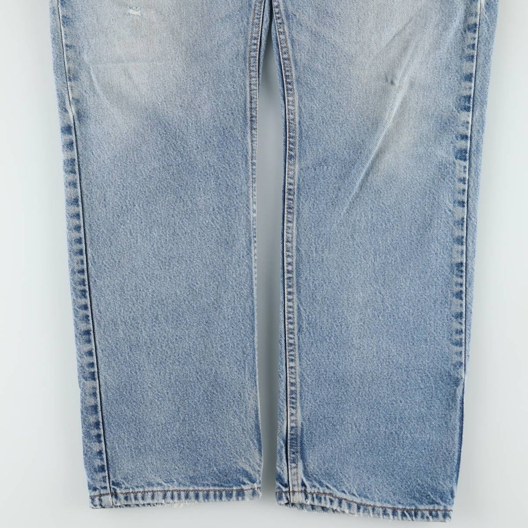00'S Levi's 505 REGULAR FIT STRAIGHT LEG tapered denim pants made in USA, men's size w34 cotton blue type Vintage Second Hand