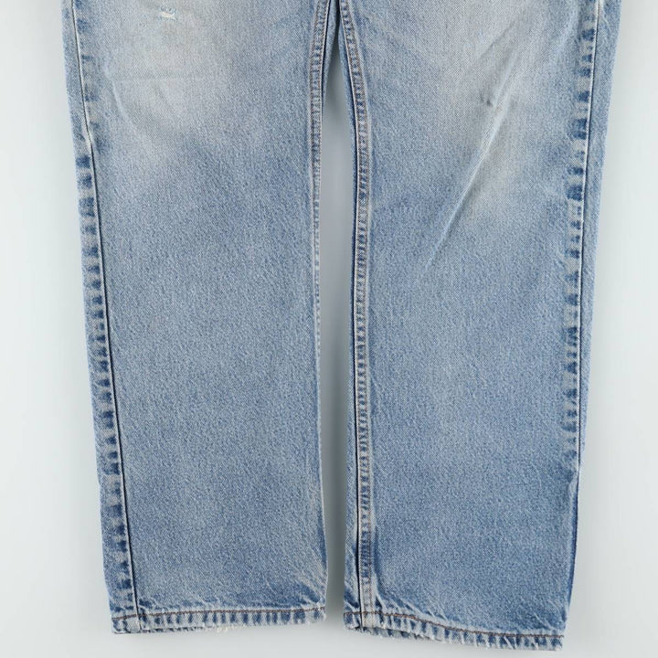 00'S Levi's 505 REGULAR FIT STRAIGHT LEG tapered denim pants made in USA, men's size w34 cotton blue type Vintage Second Hand