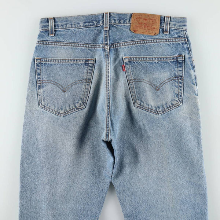 00'S Levi's 505 REGULAR FIT STRAIGHT LEG tapered denim pants made in USA, men's size w34 cotton blue type Vintage Second Hand