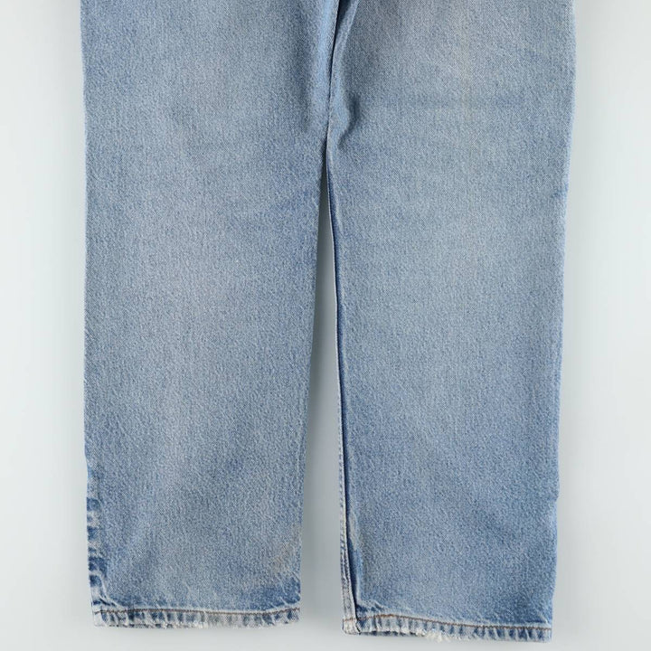 00'S Levi's 505 REGULAR FIT STRAIGHT LEG tapered denim pants made in USA, men's size w34 cotton blue type Vintage Second Hand