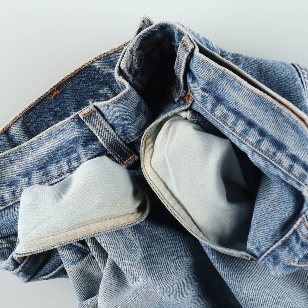 00'S Levi's 505 REGULAR FIT STRAIGHT LEG tapered denim pants made in USA, men's size w34 cotton blue type Vintage Second Hand