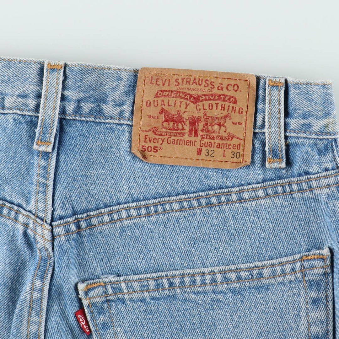 00'S Levi's 505 REGULAR FIT STRAIGHT LEG tapered denim pants made in USA men's w31 equivalent cotton blue type Vintage Second Hand