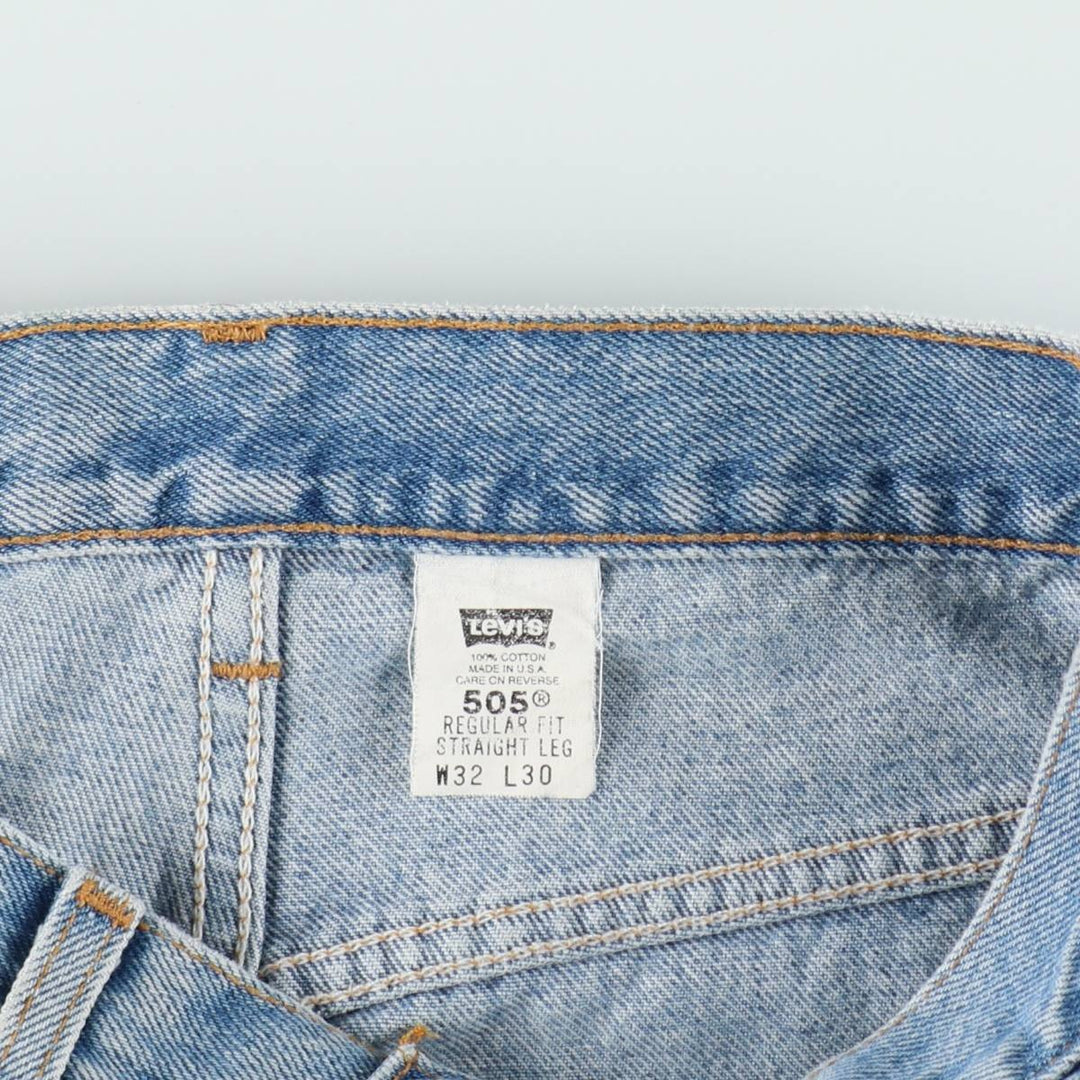 00'S Levi's 505 REGULAR FIT STRAIGHT LEG tapered denim pants made in USA men's w31 equivalent cotton blue type Vintage Second Hand