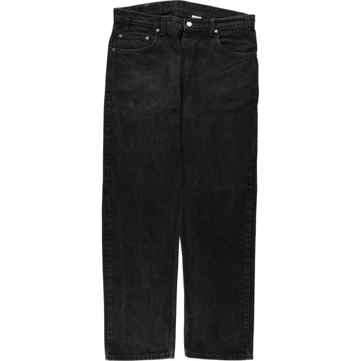 90'S Levi's 505 Regular Fit Straight Leg Tapered Denim Pants, Black Denim, Men's, Size 36, Vintage cotton black type Vintage Second Hand