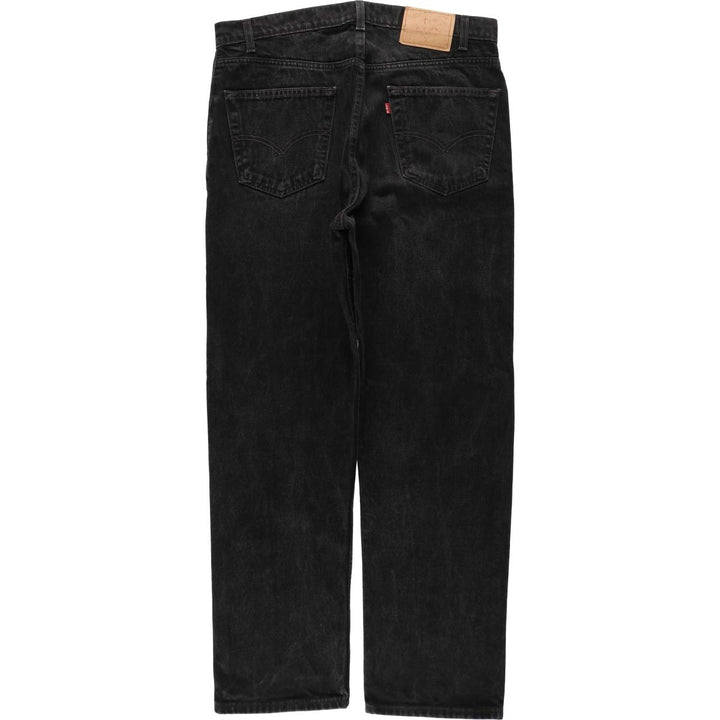 90'S Levi's 505 Regular Fit Straight Leg Tapered Denim Pants, Black Denim, Men's, Size 36, Vintage cotton black type Vintage Second Hand
