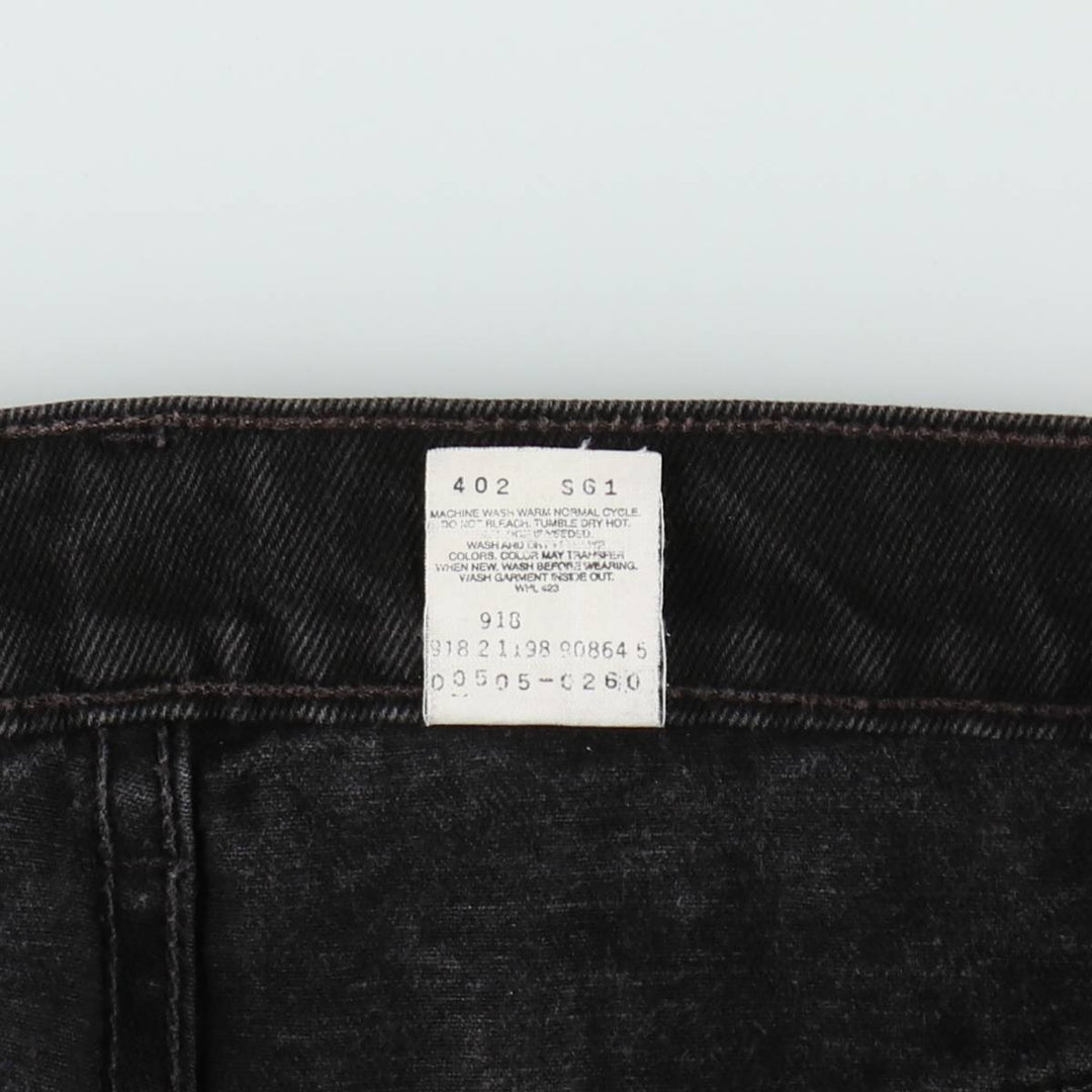 90'S Levi's 505 Regular Fit Straight Leg Tapered Denim Pants, Black Denim, Men's, Size 36, Vintage cotton black type Vintage Second Hand