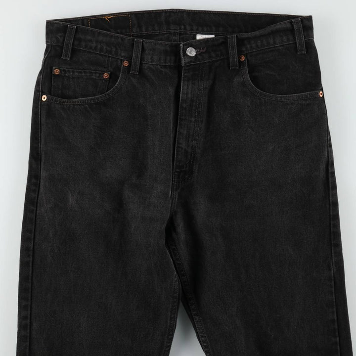 90'S Levi's 505 Regular Fit Straight Leg Tapered Denim Pants, Black Denim, Men's, Size 36, Vintage cotton black type Vintage Second Hand