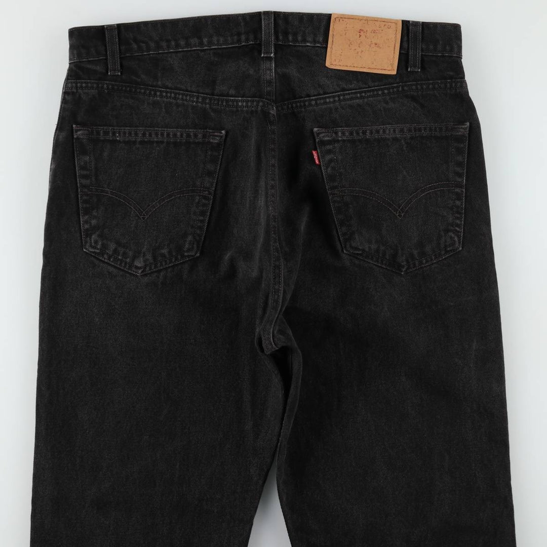 90'S Levi's 505 Regular Fit Straight Leg Tapered Denim Pants, Black Denim, Men's, Size 36, Vintage cotton black type Vintage Second Hand