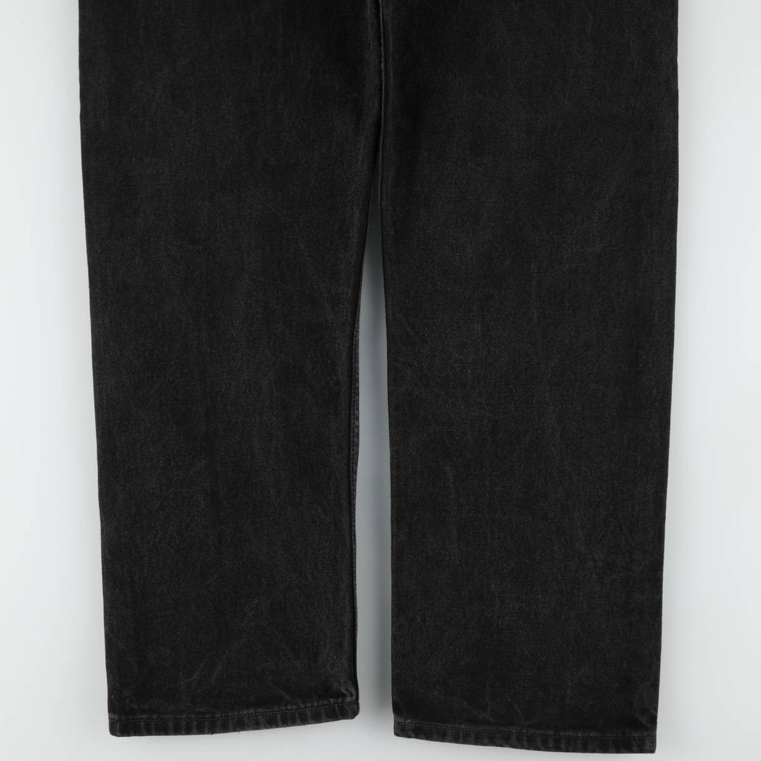 90'S Levi's 505 Regular Fit Straight Leg Tapered Denim Pants, Black Denim, Men's, Size 36, Vintage cotton black type Vintage Second Hand