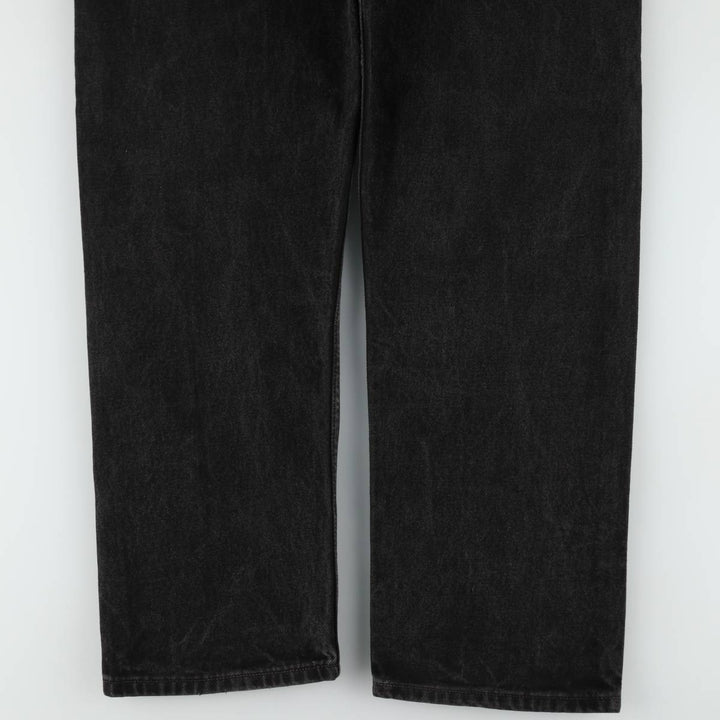 90'S Levi's 505 Regular Fit Straight Leg Tapered Denim Pants, Black Denim, Men's, Size 36, Vintage cotton black type Vintage Second Hand