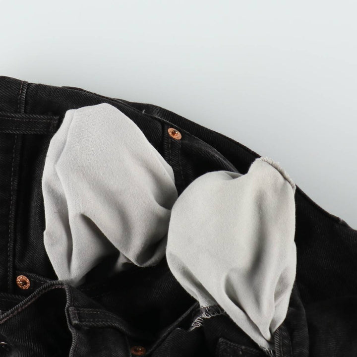 90'S Levi's 505 Regular Fit Straight Leg Tapered Denim Pants, Black Denim, Men's, Size 36, Vintage cotton black type Vintage Second Hand