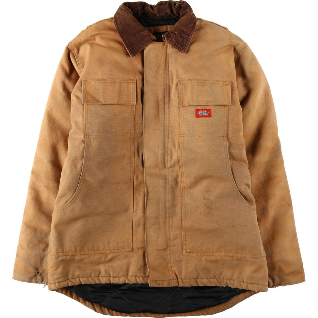Dickies Traditional Coat Type Padded Duck Work Jacket Men's Size M (approx.) cotton brown type Vintage Second Hand