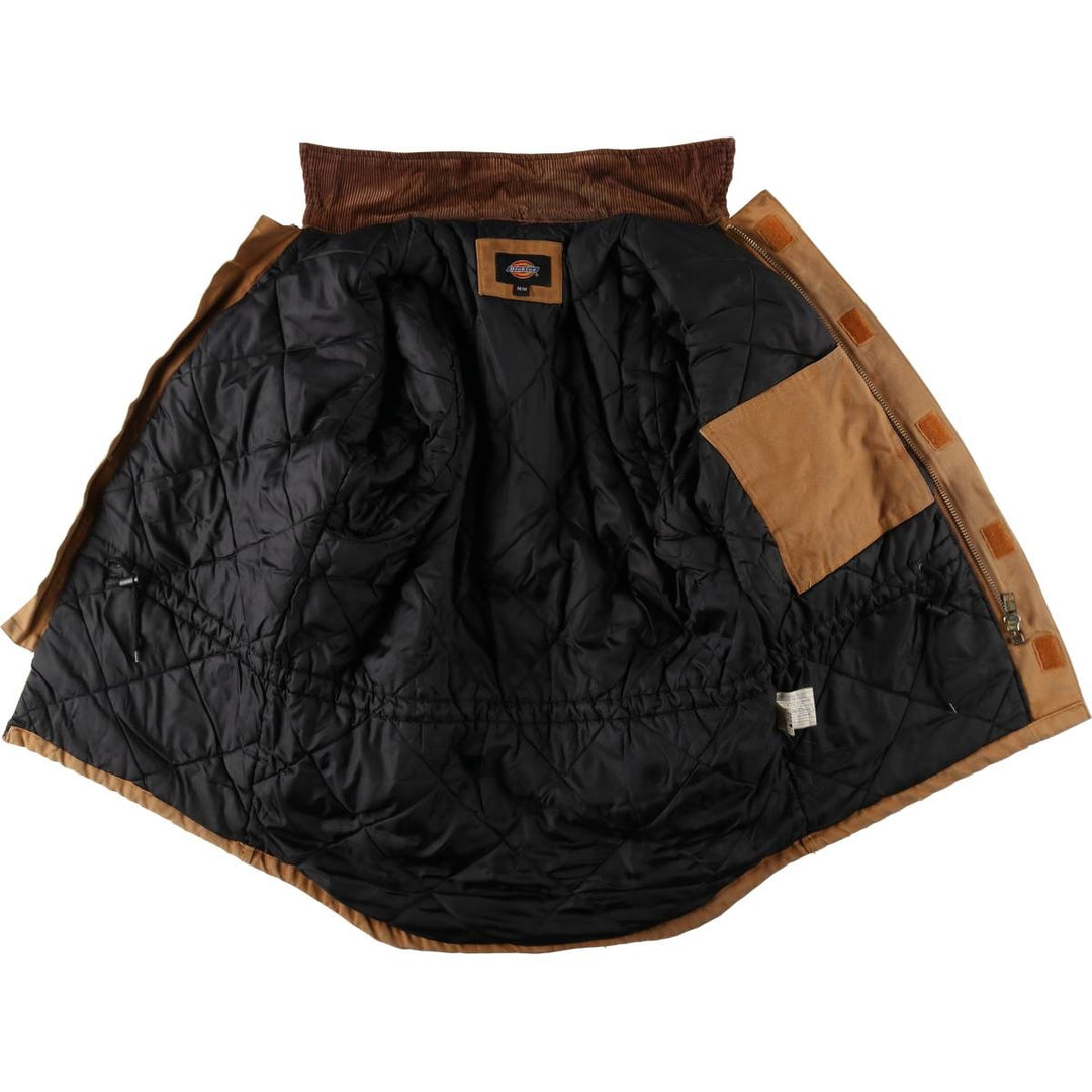 Dickies Traditional Coat Type Padded Duck Work Jacket Men's Size M (approx.) cotton brown type Vintage Second Hand