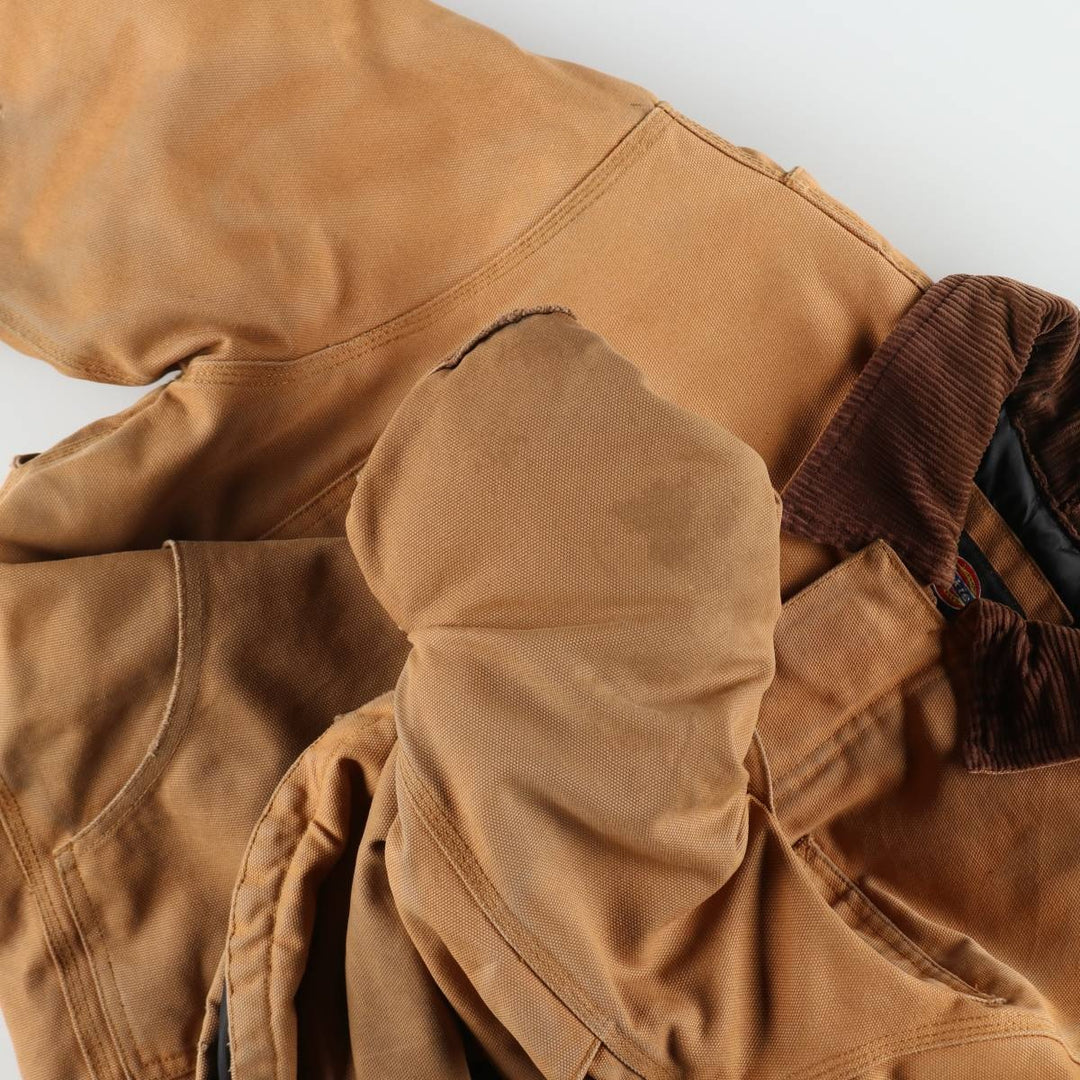 Dickies Traditional Coat Type Padded Duck Work Jacket Men's Size M (approx.) cotton brown type Vintage Second Hand