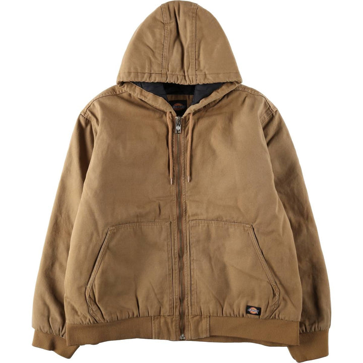Dickies Active Jacket Type Padded Duck Full-Zip Hoodie Men's XXL Equivalent cotton Beige type Vintage Second Hand