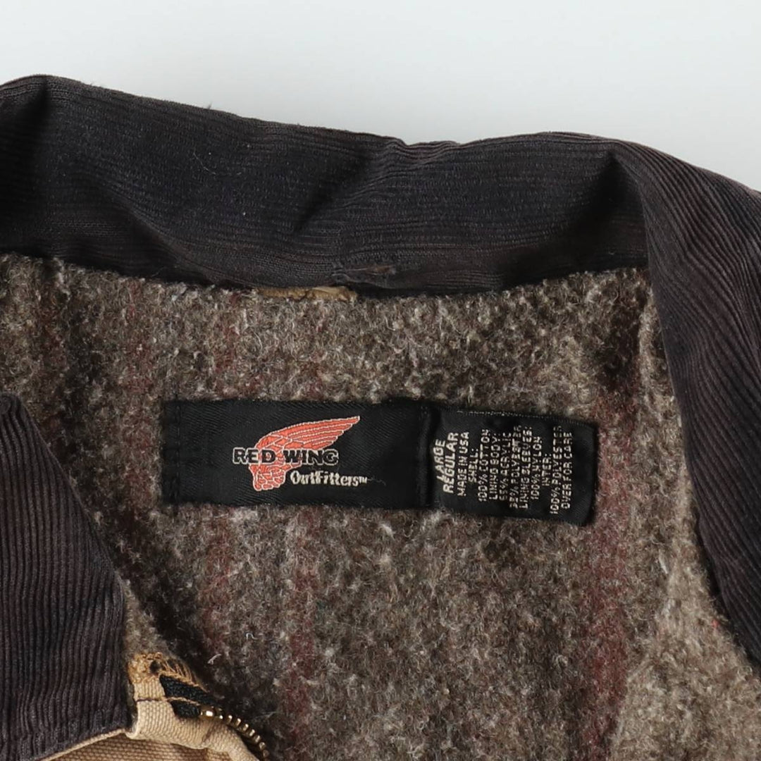 Red Wing Duck Work Jacket, Made in USA, Men's Size L (approx.) cotton Beige type Vintage Second Hand