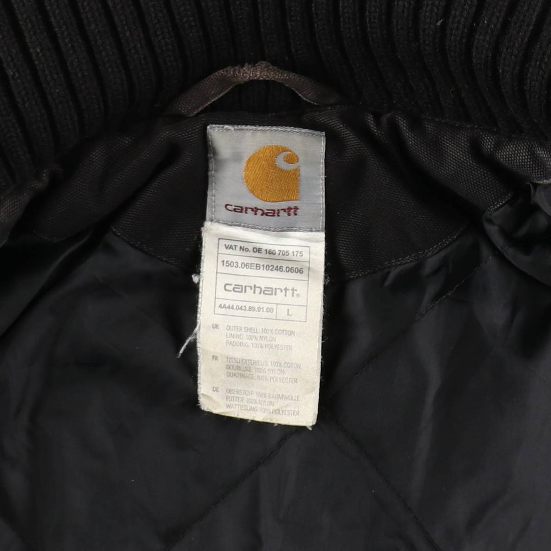 Carhartt padded duck work jacket, men's size L (approx.) cotton black type Vintage Second Hand