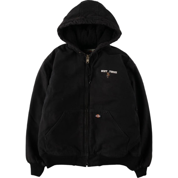 Dickies Active Jacket Type Padded Duck Full Zip Hoodie, Men's Size L cotton black type Vintage Second Hand