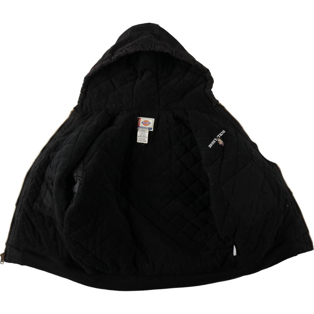 Dickies Active Jacket Type Padded Duck Full Zip Hoodie, Men's Size L cotton black type Vintage Second Hand