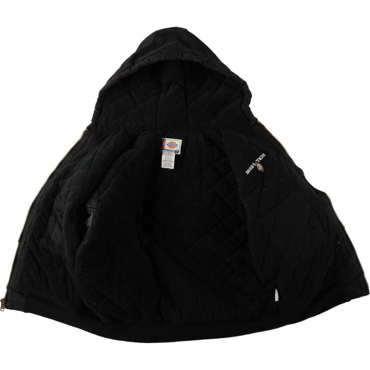 Dickies Active Jacket Type Padded Duck Full Zip Hoodie, Men's Size L cotton black type Vintage Second Hand