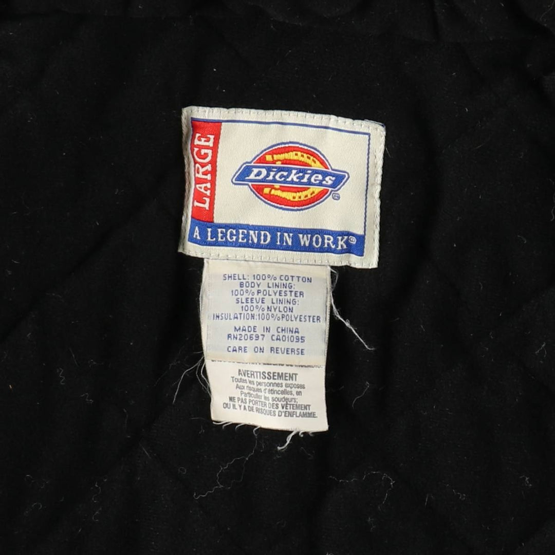 Dickies Active Jacket Type Padded Duck Full Zip Hoodie, Men's Size L cotton black type Vintage Second Hand