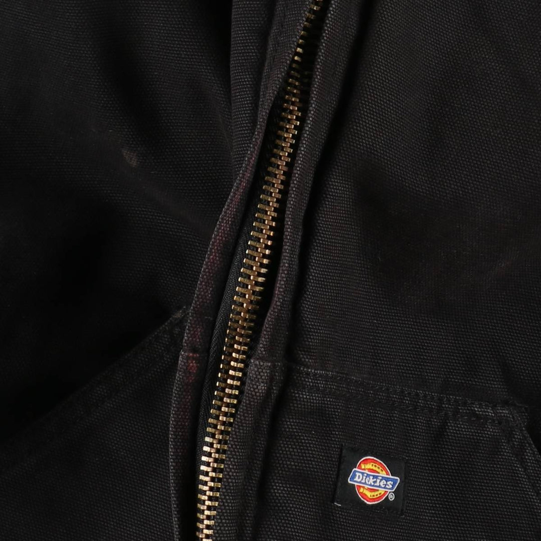 Dickies Active Jacket Type Padded Duck Full Zip Hoodie, Men's Size L cotton black type Vintage Second Hand