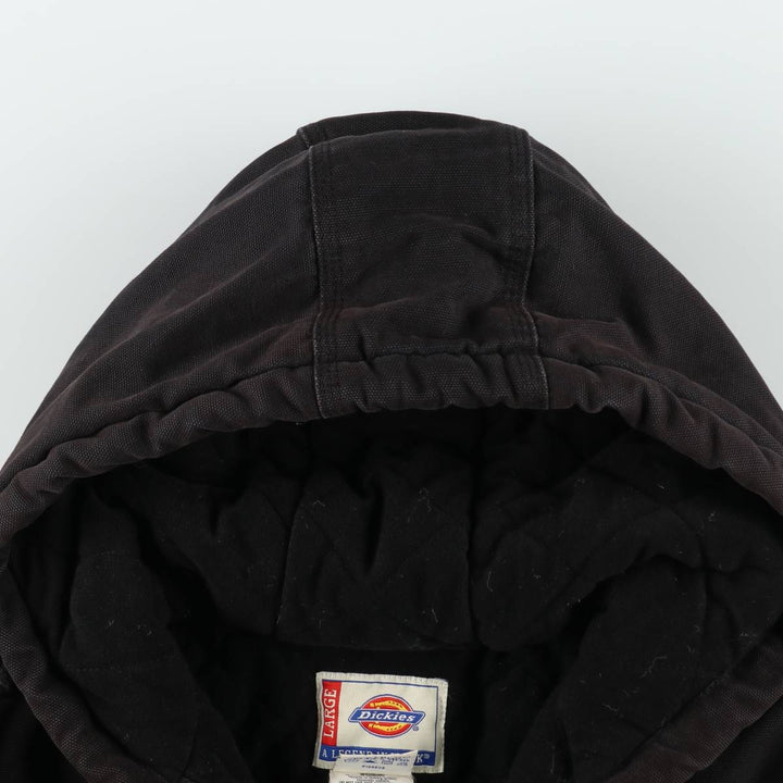 Dickies Active Jacket Type Padded Duck Full Zip Hoodie, Men's Size L cotton black type Vintage Second Hand