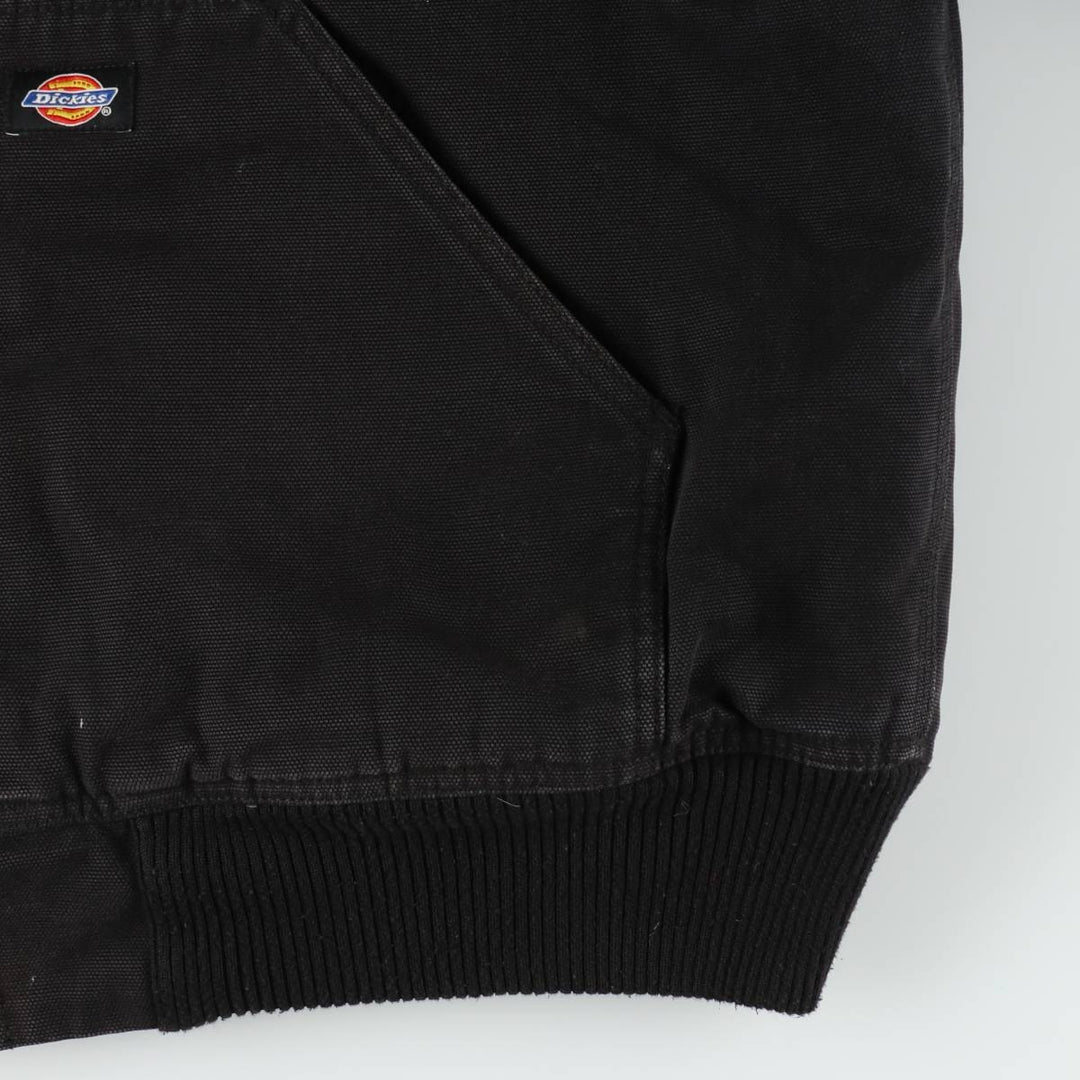 Dickies Active Jacket Type Padded Duck Full Zip Hoodie, Men's Size L cotton black type Vintage Second Hand