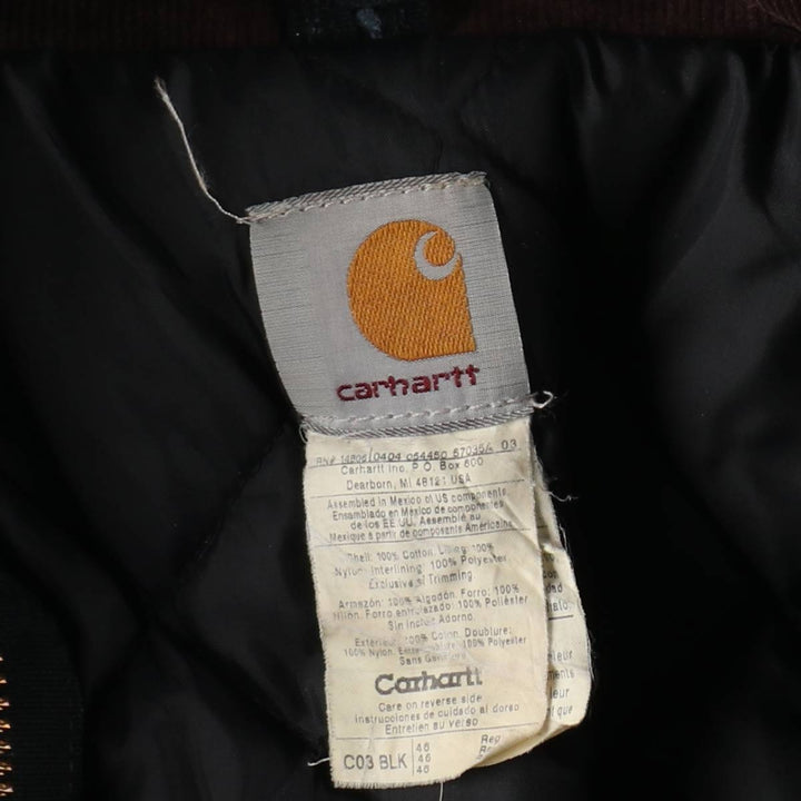2000'S Carhartt Traditional Padded Duck Work Jacket, Men's Size XL cotton black type Vintage Second Hand
