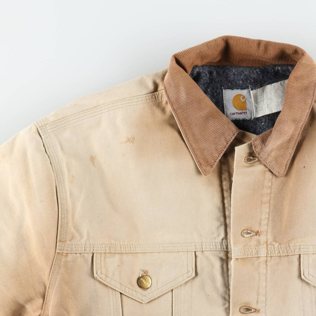 Carhartt Duck Trucker Jacket, Padded, Men's Size XL (approx.) unclear Khaki type beige Vintage Second Hand