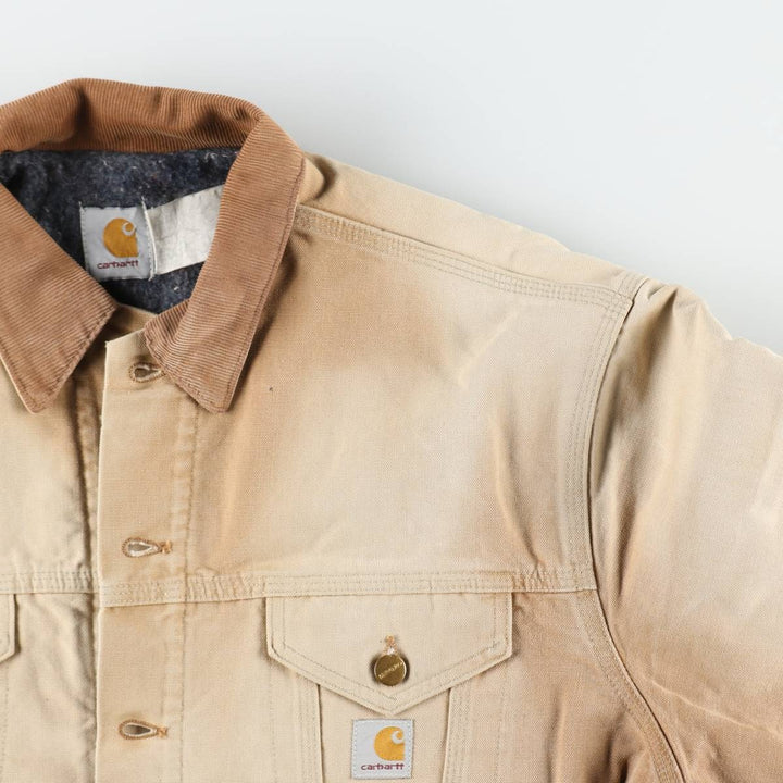Carhartt Duck Trucker Jacket, Padded, Men's Size XL (approx.) unclear Khaki type beige Vintage Second Hand