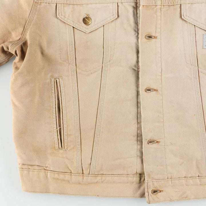 Carhartt Duck Trucker Jacket, Padded, Men's Size XL (approx.) unclear Khaki type beige Vintage Second Hand