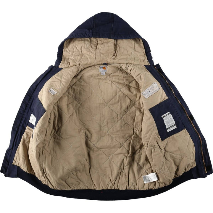 Carhartt Active Jacket FR Series, Insulated Duck Full-Zip Hoodie, Men's Size L (approx.) cotton navy blue type Vintage Second Hand