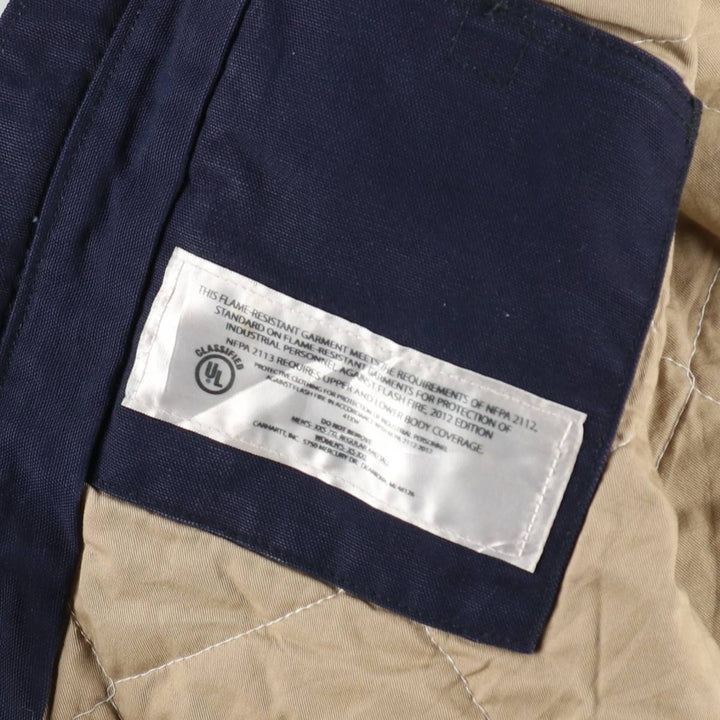 Carhartt Active Jacket FR Series, Insulated Duck Full-Zip Hoodie, Men's Size L (approx.) cotton navy blue type Vintage Second Hand