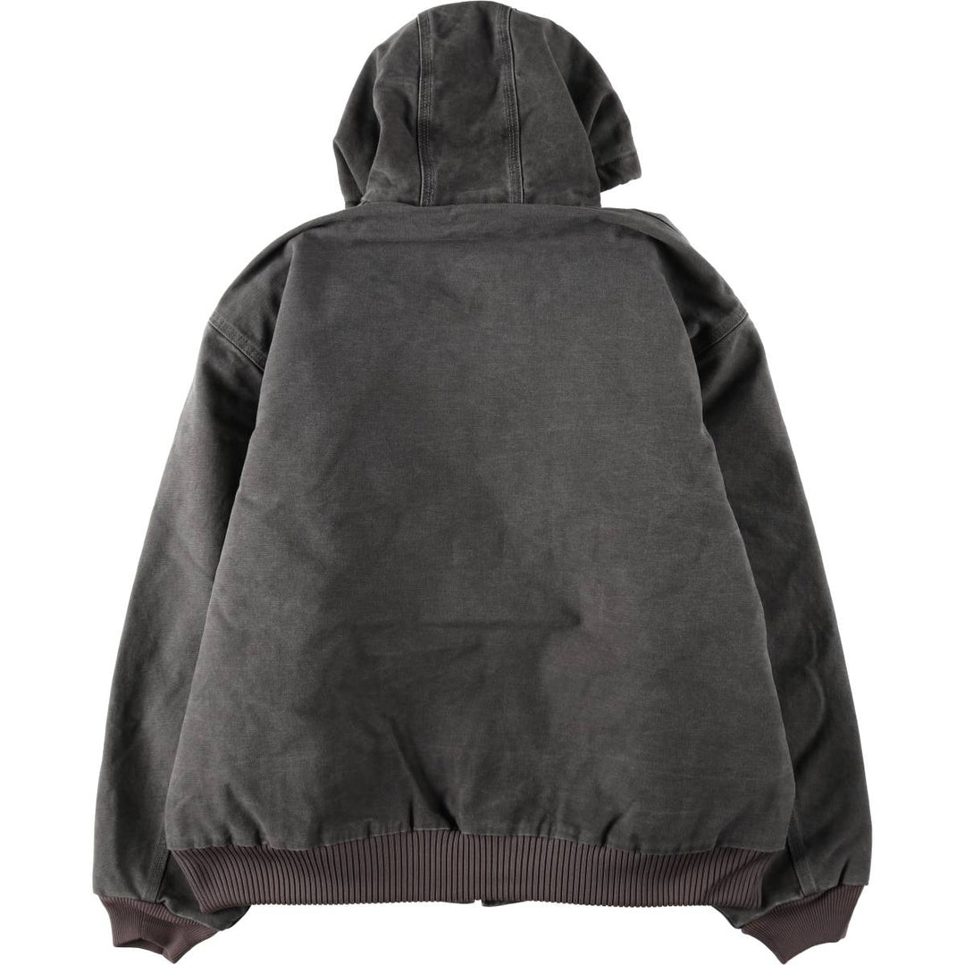 Carhartt Active Jacket, Padded Duck Full-Zip Hoodie, Men's XXL cotton Charcoal Vintage Second Hand