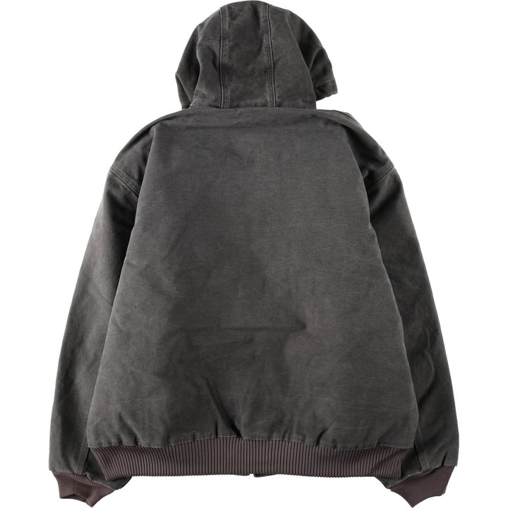 Carhartt Active Jacket, Padded Duck Full-Zip Hoodie, Men's XXL cotton Charcoal Vintage Second Hand