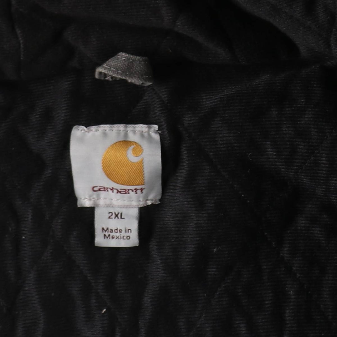 Carhartt Active Jacket, Padded Duck Full-Zip Hoodie, Men's XXL cotton Charcoal Vintage Second Hand