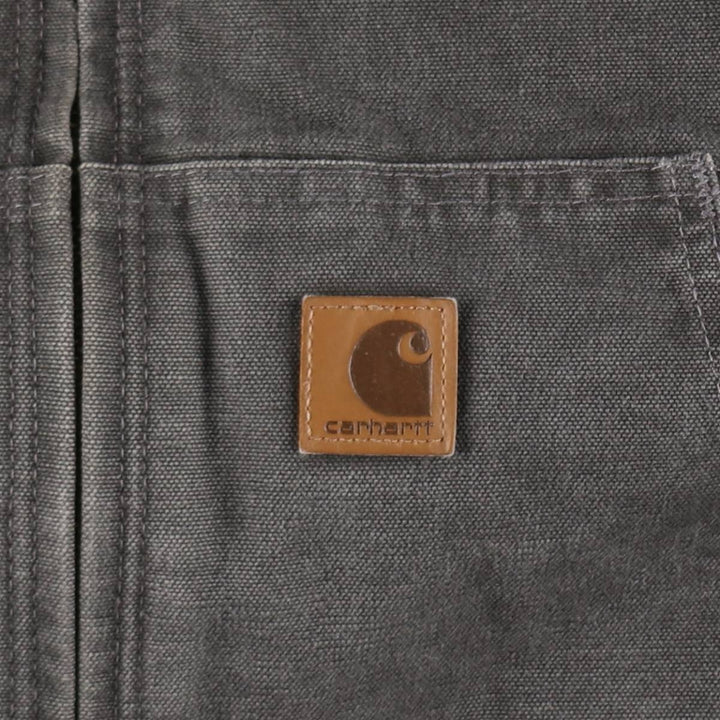 Carhartt Active Jacket, Padded Duck Full-Zip Hoodie, Men's XXL cotton Charcoal Vintage Second Hand