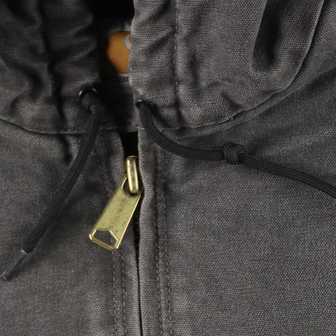 Carhartt Active Jacket, Padded Duck Full-Zip Hoodie, Men's XXL cotton Charcoal Vintage Second Hand