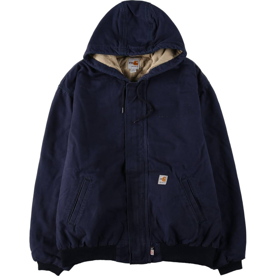 Carhartt Active Jacket FR Series, Insulated Duck Full-Zip Hoodie, Men's Size XL (approx.) cotton navy blue type Vintage Second Hand
