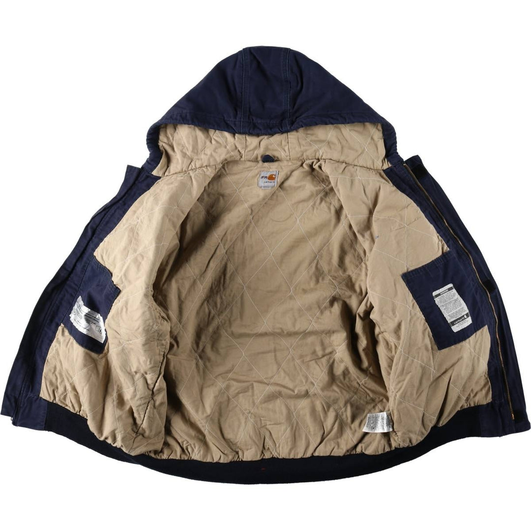 Carhartt Active Jacket FR Series, Insulated Duck Full-Zip Hoodie, Men's Size XL (approx.) cotton navy blue type Vintage Second Hand