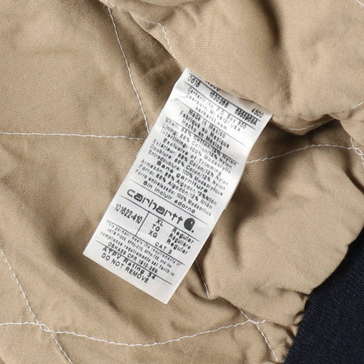 Carhartt Active Jacket FR Series, Insulated Duck Full-Zip Hoodie, Men's Size XL (approx.) cotton navy blue type Vintage Second Hand