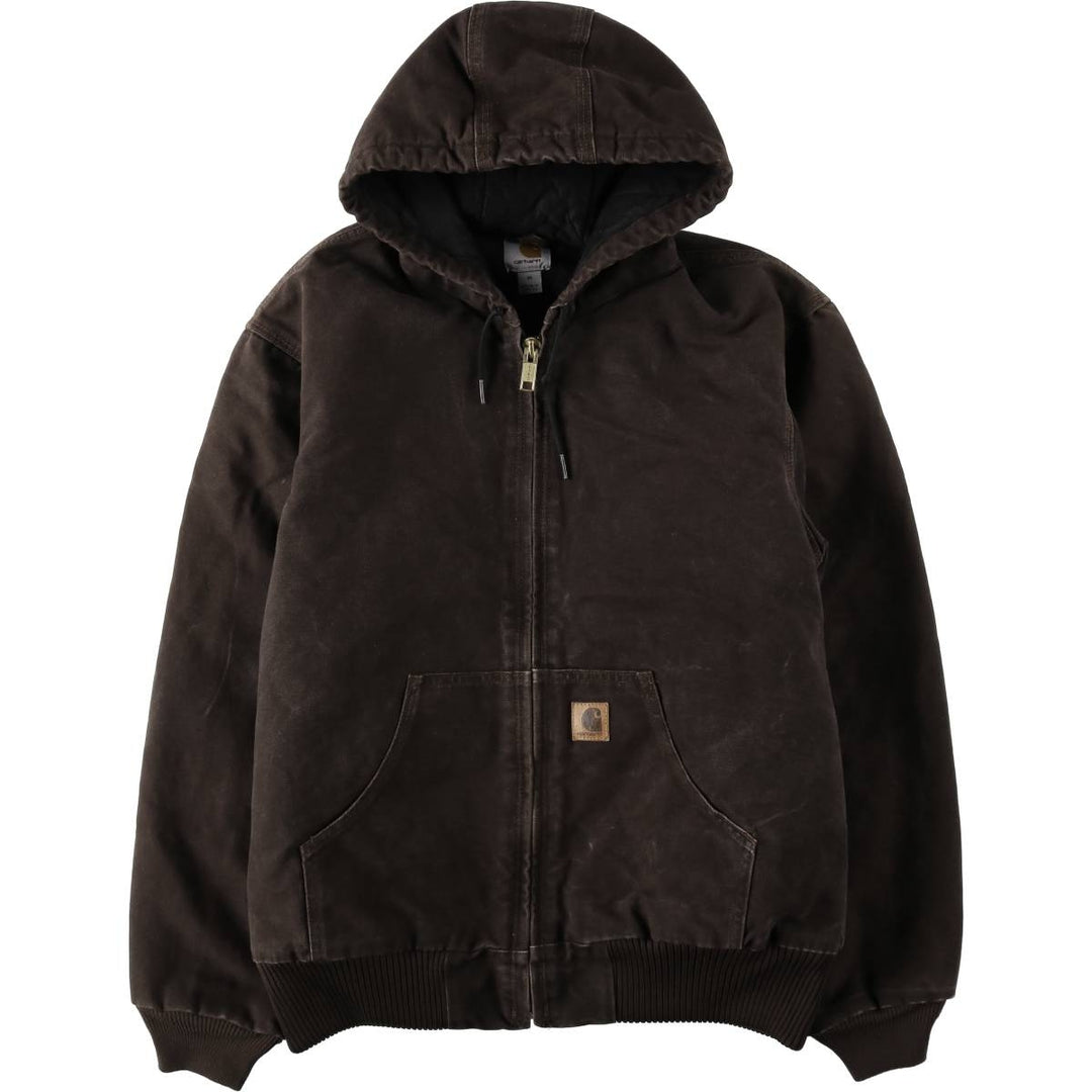Carhartt Active Jacket Duck Full Zip Hoodie Men's M cotton dark chocolate Vintage Second Hand