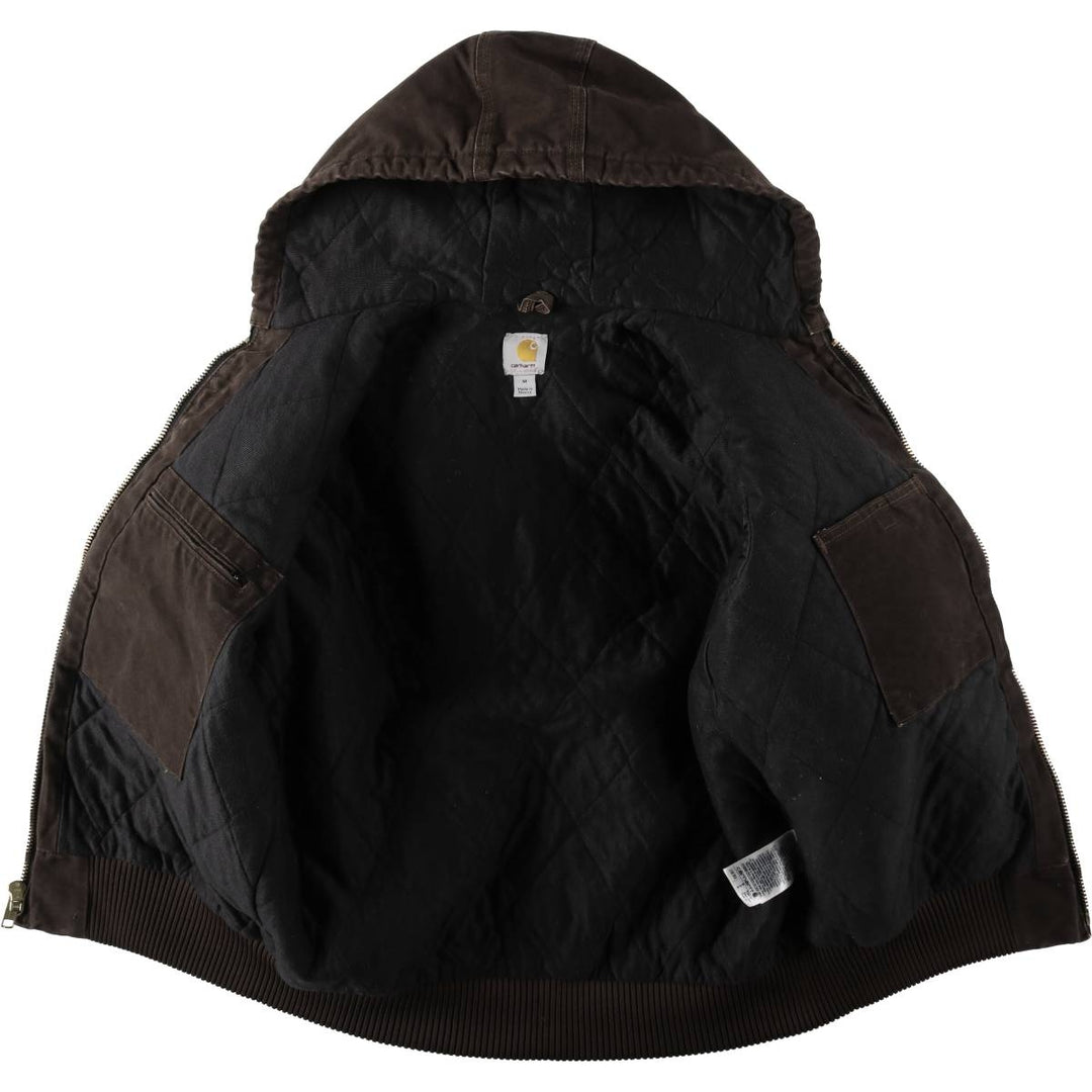 Carhartt Active Jacket Duck Full Zip Hoodie Men's M cotton dark chocolate Vintage Second Hand