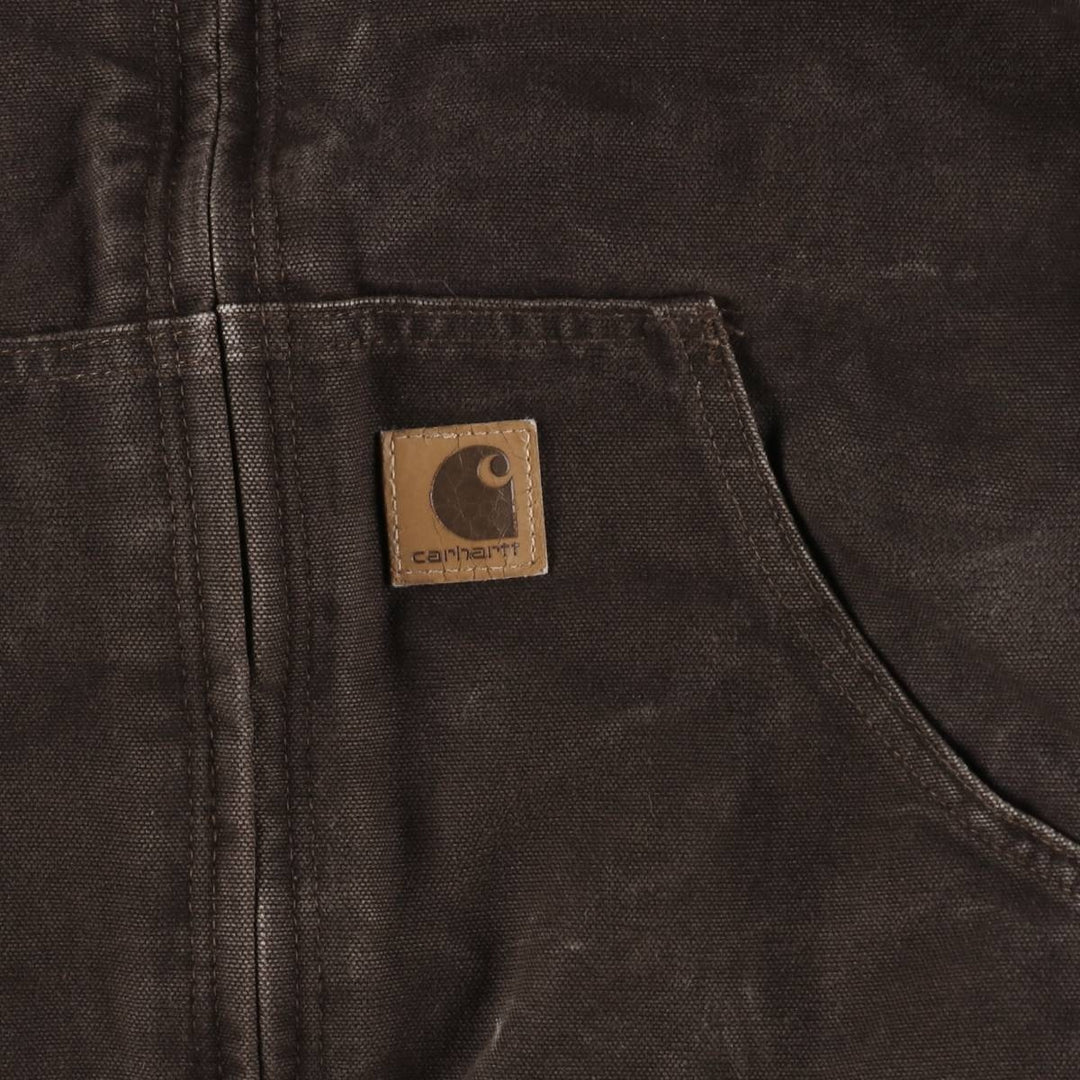 Carhartt Active Jacket Duck Full Zip Hoodie Men's M cotton dark chocolate Vintage Second Hand