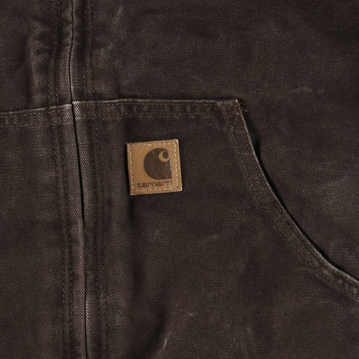 Carhartt Active Jacket Duck Full Zip Hoodie Men's M cotton dark chocolate Vintage Second Hand